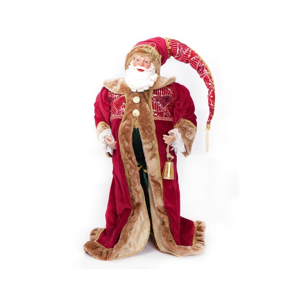 BABBO NATALE BURGUNDY-VERDE H9